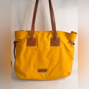 EUC Dooney & Bourke Victoria Nylon Shopper Tote in Mustard